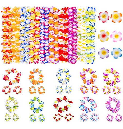 Hawaiian Leis, 54pcs Luau Hawaii Party Decorations Bulk Leis 0