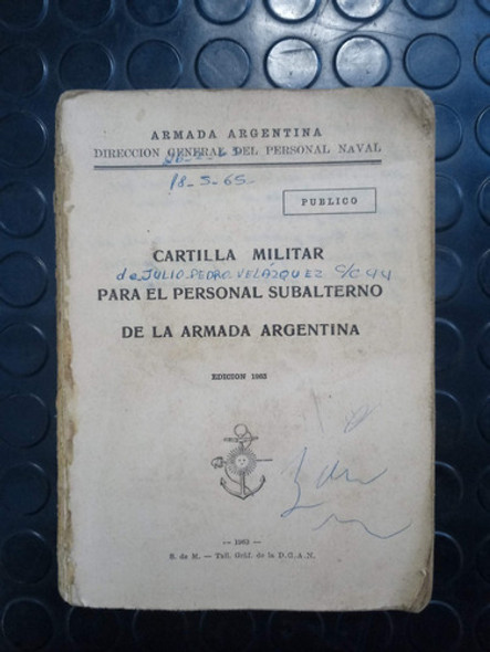 Cartilla Militar Personal Subalterno Armada Argentina 1963 0