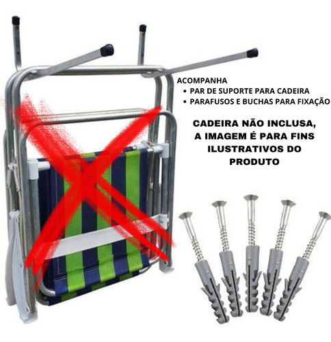 Par Suporte De Pendurar Cadeiras De Praia Reclinaveis E Alta 1