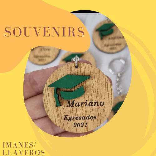 Souvenirs Imanes Llaveros, Personalizados En Madera 10 Unid 1