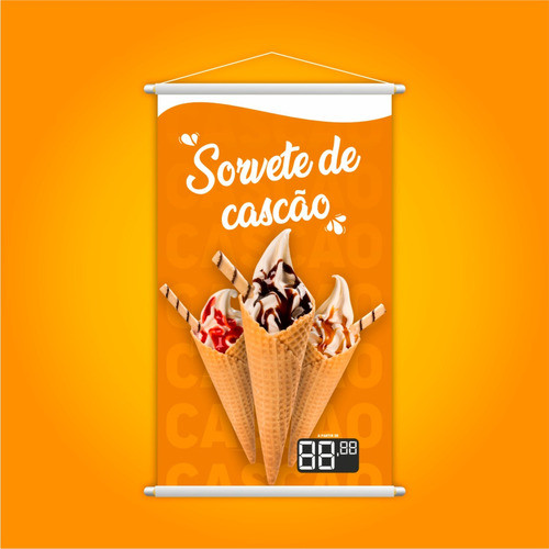 Banner Sorvete De Cascão Sorveteria Preço Lona Grande 1