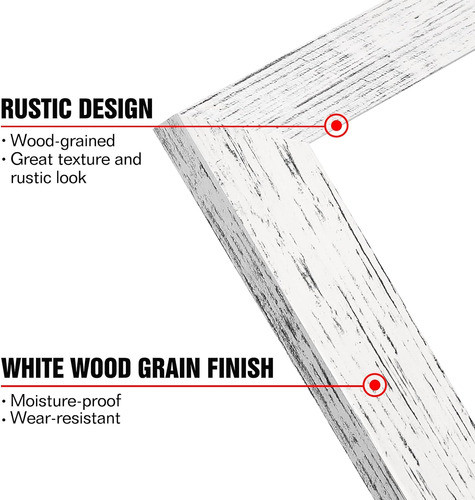 Juego De 4 Marcos De Fotos De 12.7 X 17.8 Cm Rustico Rural 1