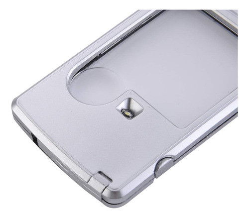 Lupa Tarjeta Con Luz Led Blanca Doble Aumento Vision 1