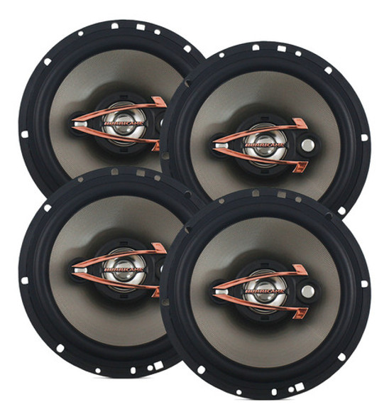 Kit 4 Alto Falantes Hurricane 6 Polegadas Quadriaxial Qr6 0