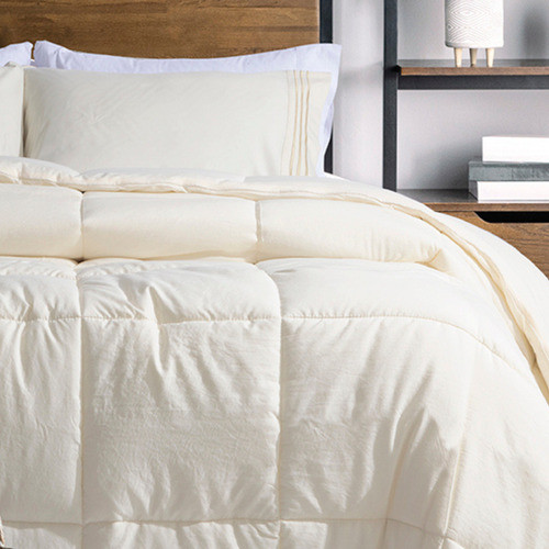 Acolchado Plumón Queen Hotelero Suave Beige Cotton Touch 1