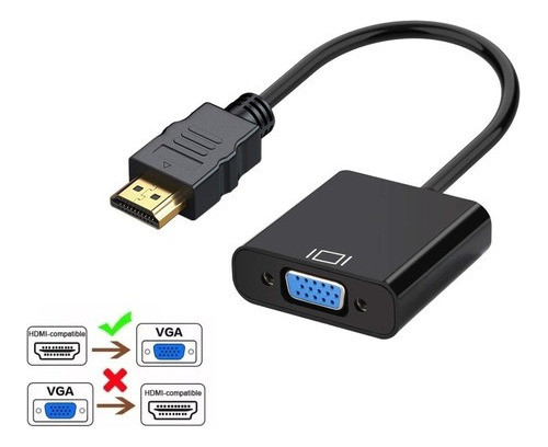 Kit 2 Cabos Conversor De Entrada Hdmi P/saida Vga Com Audio 1
