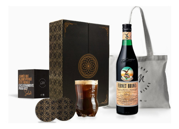 Estuche Fernet Branca 750 + Vaso Ferchetto Regalo Box Kit 0