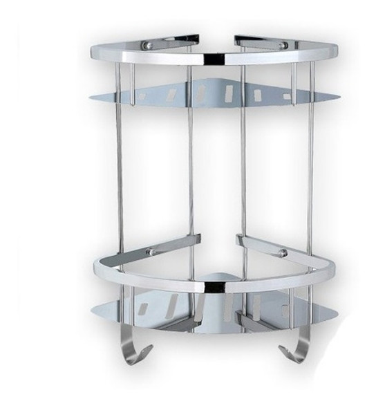 Organizador Baño 2 Estantes Esquinero Acero Inoxidable Deco 0