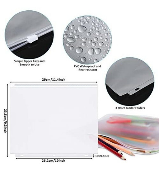 Folios Con Cierre Zipper Trasnparentes A4 Pack 30 Uni 1