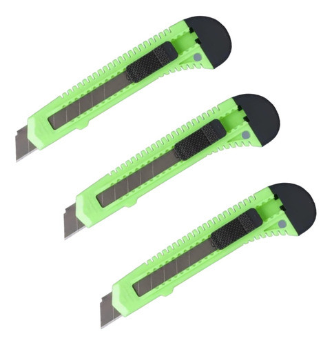 Cutter Bulit Plastico Freno De Seguridad Pack X 3 Unidades 1