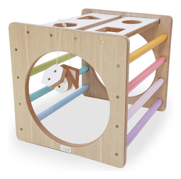 Cubo Pikler Montessori Didáctico Pintado Mdf Juegos Niños 0