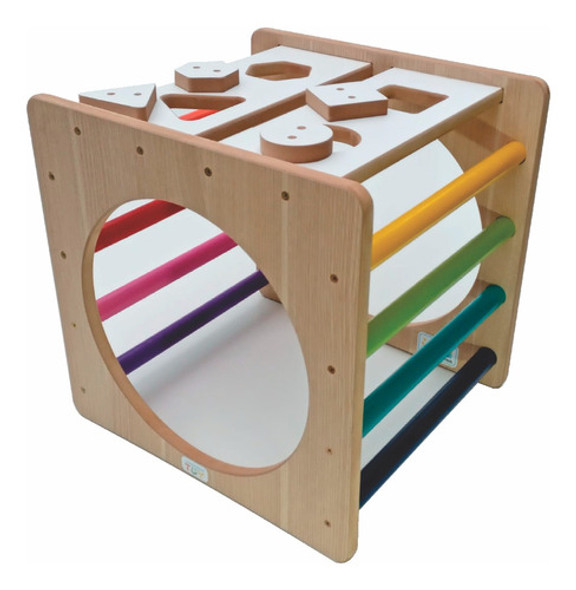 Cubo Pikler Montessori Didáctico Pintado Mdf Juegos Niños 1