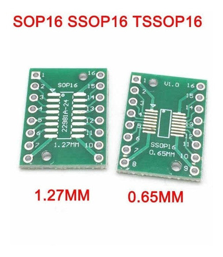 Lote 5 X Adaptador Sop16 1.27mm /ssop16 0.65mm A Dip Itytarg 0