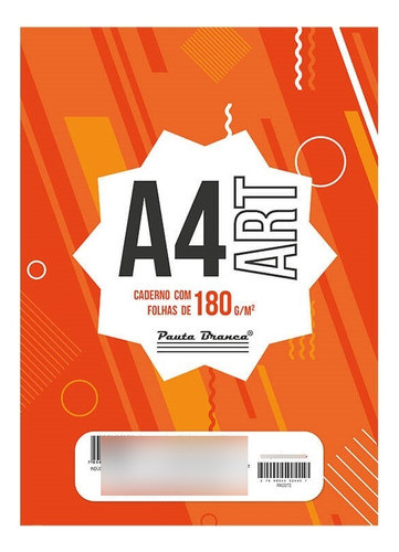 Bloco Papel Desenho A4 Branco 180g 20 Folhas Kit 10 Blocos 1
