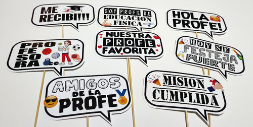Cartelitos Props Selfie Profesora Educacion Fisica X8u 0