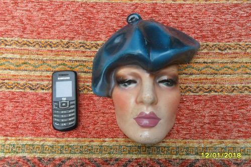 Linda Figura Mascara Careta Rostro Mujer Vintage Retro 0