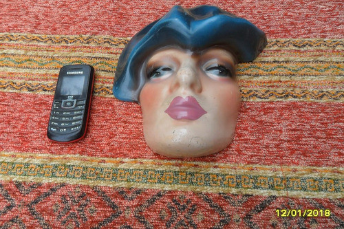 Linda Figura Mascara Careta Rostro Mujer Vintage Retro 1