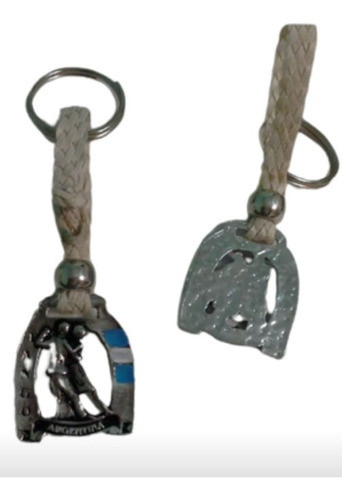 Llavero Baile Pareja Tango Con Tiento Cuero Trenzado 0