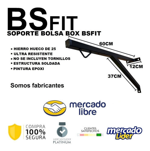 Soporte Box Bolsa De Boxeo De Pared De Hierro Bsfit Deporte 1