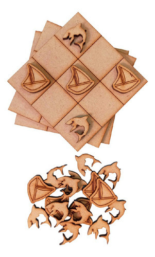 10 Tateti 8x8 Barco Tiburon Fibrofacil Mdf Souvenir 0