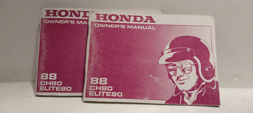 Manual Honda Elite 80 Año 88 Original 0