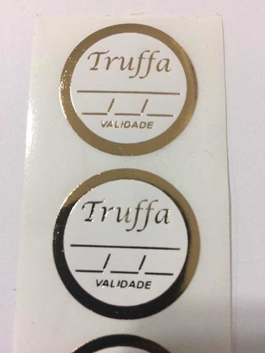 1.000 Etiquetas Para Artesanato Truffa Sabor Validade Ouro 1