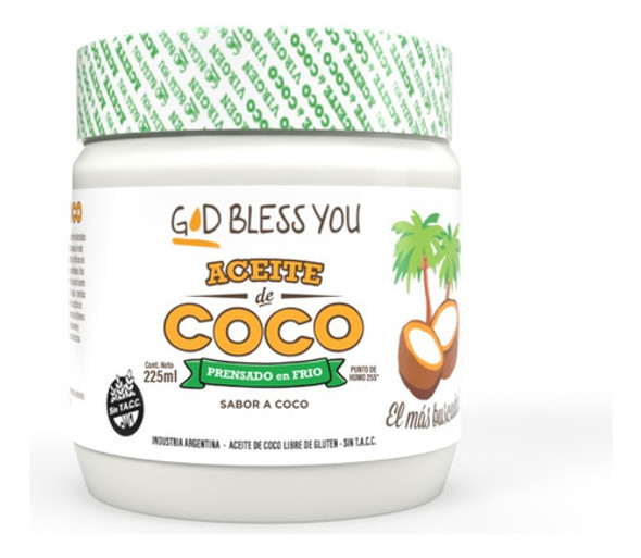 Pack 4 Uni - Aceite De Coco God Bless You - Virgen 225ml 1