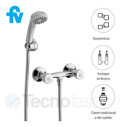 Grifería Fv Arizona Plus 113/b1p Ducha Exterior Doble Mando 1