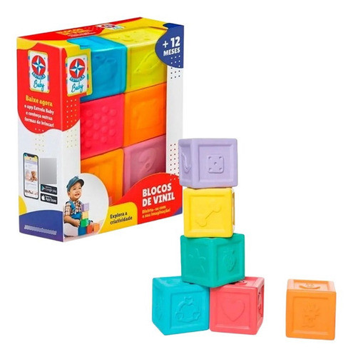Brinquedo Educativo Blocos De Vinil De Empilhar - Estrela 0