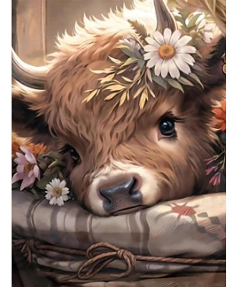 Kit De Punto De Cruz Para Adultos, Diseño De Vaca, 30x40 Cm 0