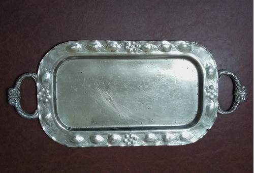 Antigua Bandeja  Metalica De Servir  Con Asas#8 0