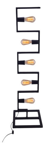 Lampara Pie Egipcia X5 Luces Negra Moderna Apto Led E27 0