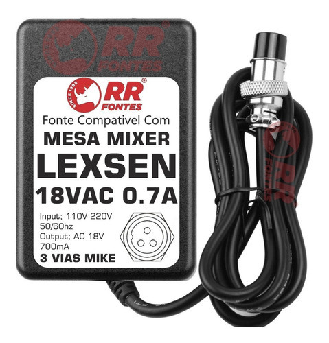 Fonte Ac 18v Para Mesa De Som Mixer Lexsen Pm6 Pm8 Pm12 Pm16 0