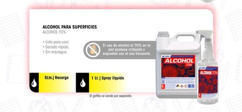 Combo Alcohol Bidón 5l. +pulverizador 1 Litro Súper Completo 0