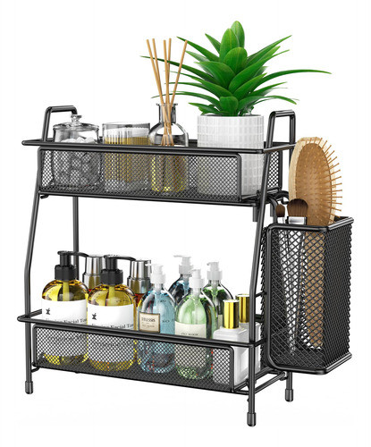 Organizador Para Baño C/2 Niveles Negro 0