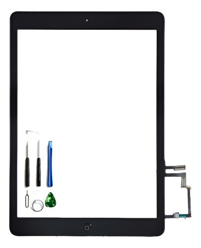 Negro Vidrio Touch Pantalla Inicio Botón Reemplazo Digitaliz 0