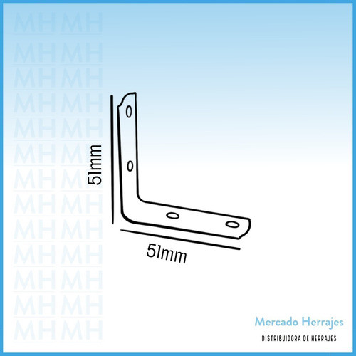 Escuadra Angulo Reforzada 51x51 X 50 Unidades 1