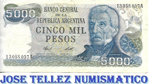 Bottero 2465b 5000 Pesos Ley Rombos Verdes Mb++ Palermo 0
