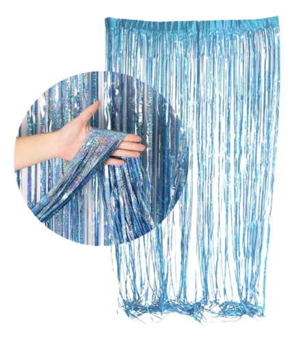 Cortina Holográfica Varios Colores Decoración Fiesta 1m X 2m 0