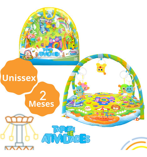 Tapete Interativo Ginásio Atividade Com Arco Chocalho Bebê 1