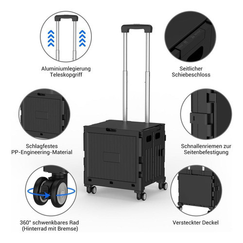 Carrinho Dobravel 45kg Para Transporte Altura Ajustável 1