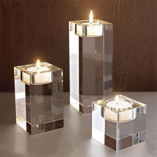 Castiçal De Cristal Transparente M 5x5x8 1