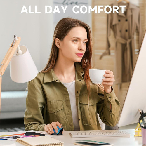 Ratón Inalámbrico Vertical Para Mano Derecha Grande Dpi 800- 1