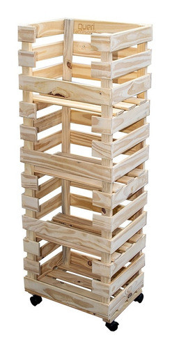 Estanteria Tipo Verdulera Con 4 Cajones Con Rueditas En Pino 1