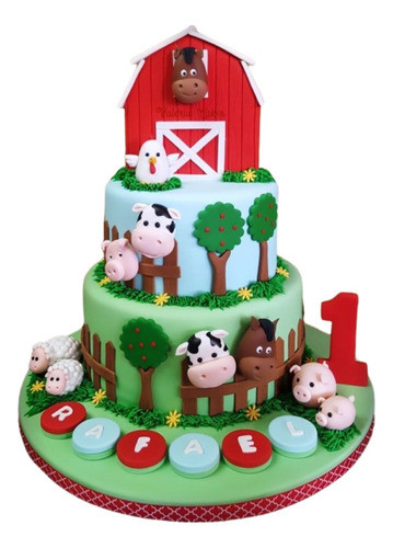 Adorno De Torta La Granja De Zenón,20 Pzas.en Porcelana Fría 0