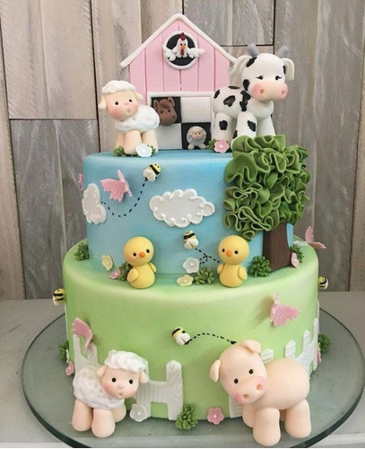 Adorno De Torta La Granja De Zenón,20 Pzas.en Porcelana Fría 1