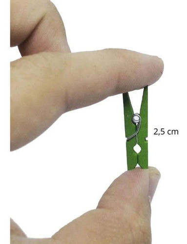 Prendedor Mini Pregador Madeira 2,5 Cm Colorido C/ 60 Unds 1