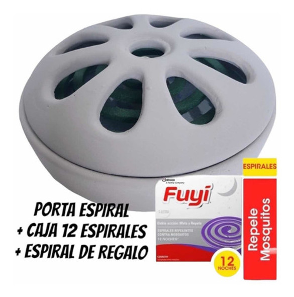 Porta Espiral Cerámica Rep Mosquito +12espiral +1 Regal Humo 0 Porta Espiral Cerámica Rep Mosquito +12espiral +1 Regal Humo 0