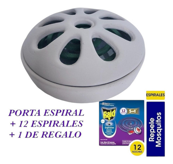 Porta Espiral Cerámica Rep Mosquito +12espiral +1 Regal Humo 0 Porta Espiral Cerámica Rep Mosquito +12espiral +1 Regal Humo 0