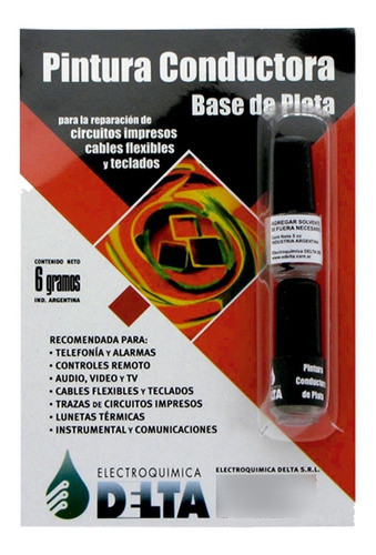 Pintura Conductora Delta Con Base De Plata 6gr 0